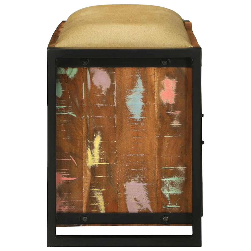 Storage Bench Multicolored 100 X 35 X 50 Cm Solid Reclaimed Wood