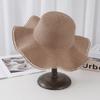 Big-Brimmed Straw Hat Women'S Summer Sunscreen Sun Hat Versatile Wavy Edge Beach Travel Sun Hat