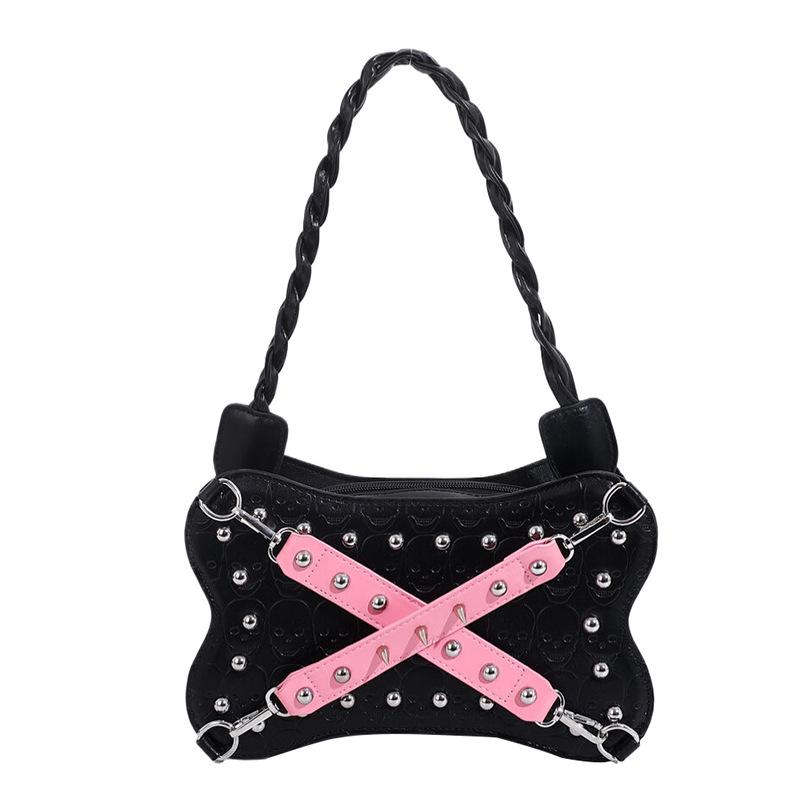 

Женская сумка весна 2025 новая мода заклепки персонализированная маленькая красная книга плечевая кроссбоди маленькая квадратная сумка розовый