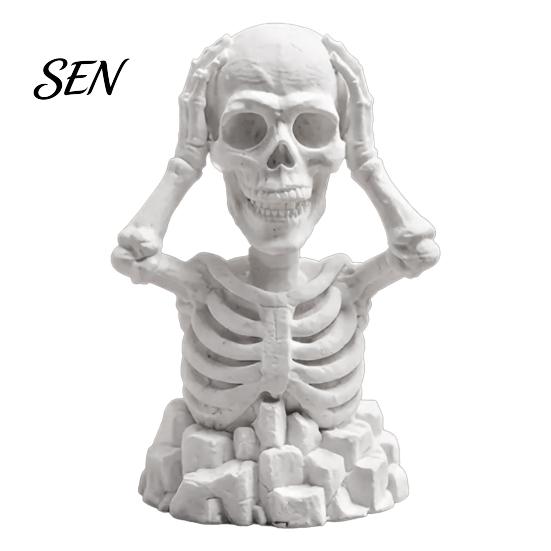 Novelty Gifts for Friends Hands on Head Skeleton Figurine, 3D Printed Skull Statue, Trendy Collectible Display Items Funny Stress Relief Desktop