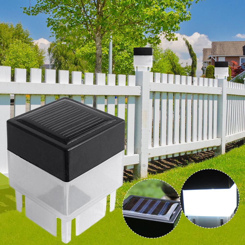 Solar Post Light Outdoor Pillar Light Auto On/Off Square Column Fixture Fence Pillar Lamp for Outside Garden Patio