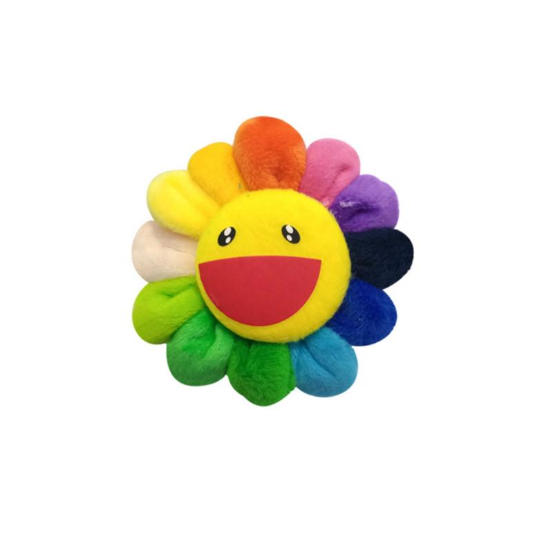 

Kiki Plush Kaikai Rainbow Flower Brooch Women Cute Girls Anime Keychain Smiley