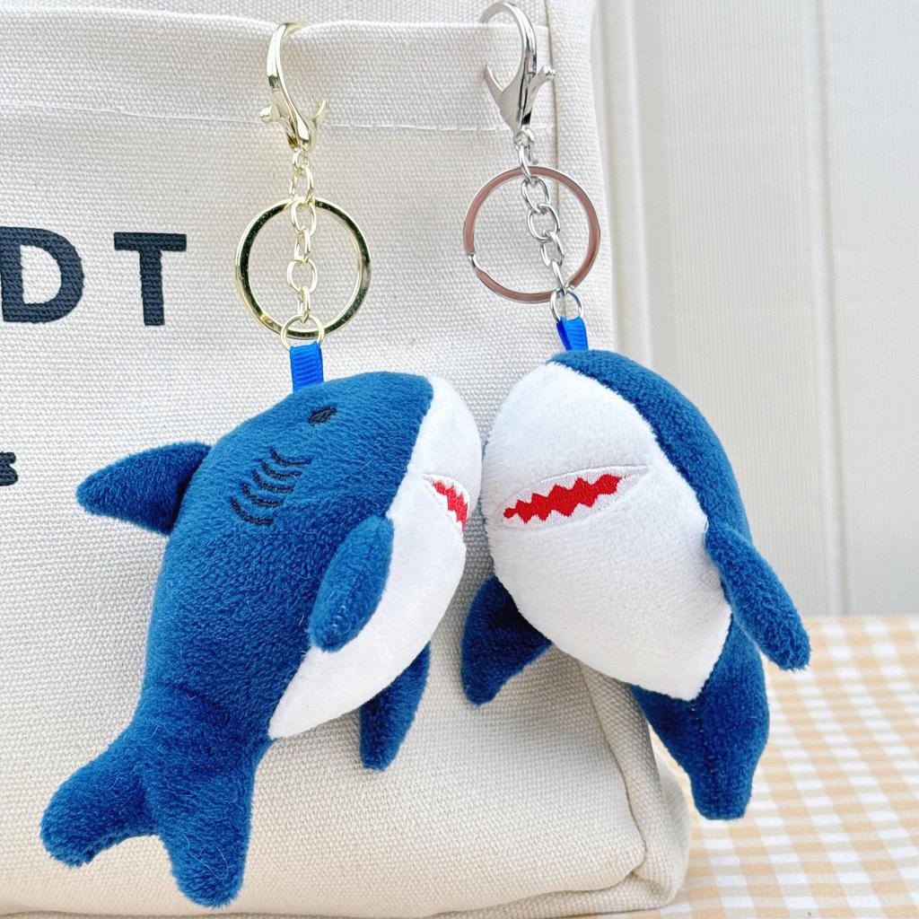 Cross-Border Plush Shark Keychain Pendant - Cute Wedding Toss Doll Bag Charm