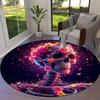 1pc Office Carpet Chair Mats Colorful Floral Skull Artwork Perfect for Decorating Office Chairs, Living Rooms, Or Bedrooms.YDT126