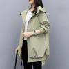 Spring Autumn Women's Jacket Long Sleeve Casual Windbreaker Female Hooded Overcoat Loose Basic Coats Lady Outwear Black