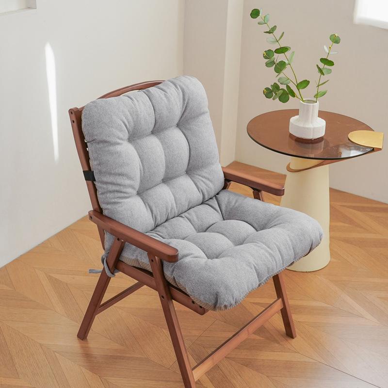 Cotton Linen Thick Cushion Sitting for A Long Time In The Office Protecting The Waist and Backrest Folding Lounge Chair Cushions Anti Slip Seat Mat