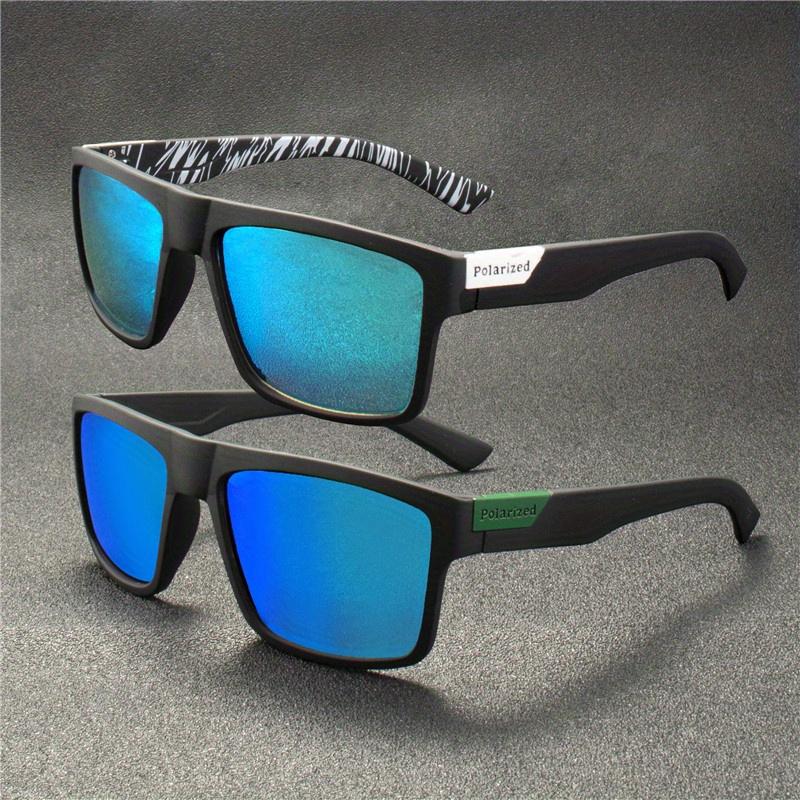 1 Paire de Lunettes de Soleil Carrées Élégantes Verres TAC Noirs Monture en Polycarbonate Accents Gris pour Hommes Femmes