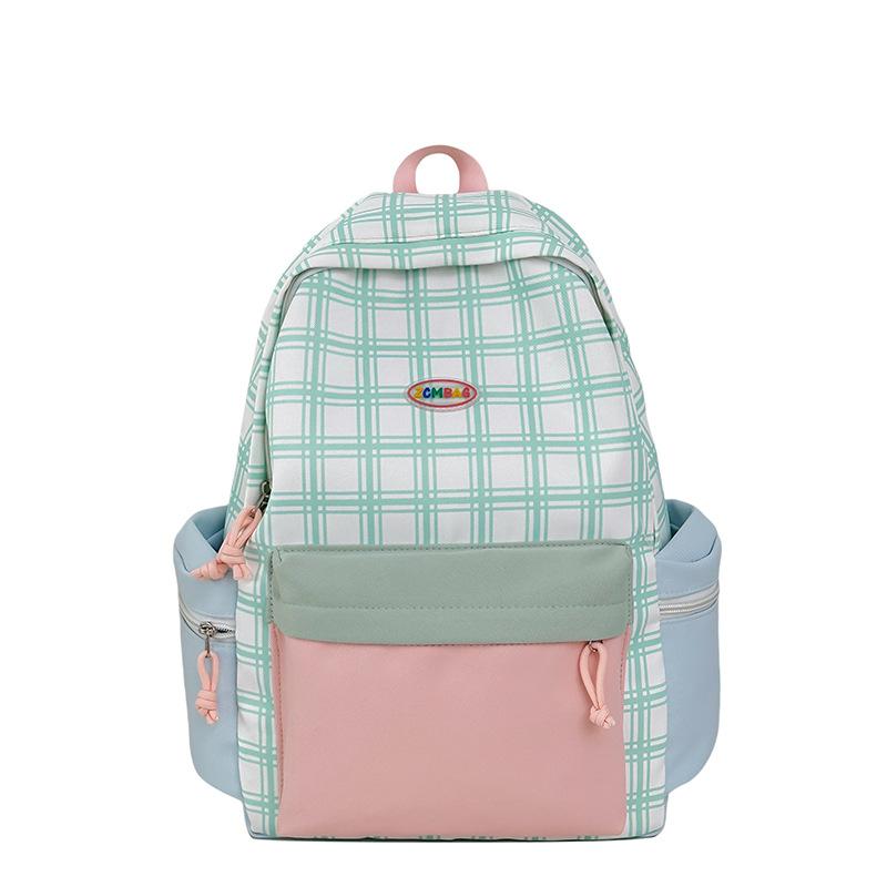 New Schoolbag Women's Japanese and Korean Ins Style High Value Plaid Backpack College Student Class Backpack