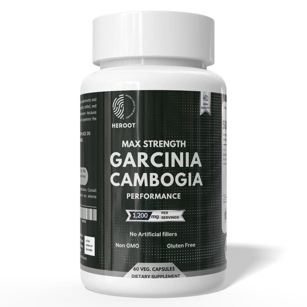 Heroot Garcinia Cambogia Kapseln 1200mg, HCA 95% Extrakt, 60 Kapseln für das tägliche Wohlbefinden