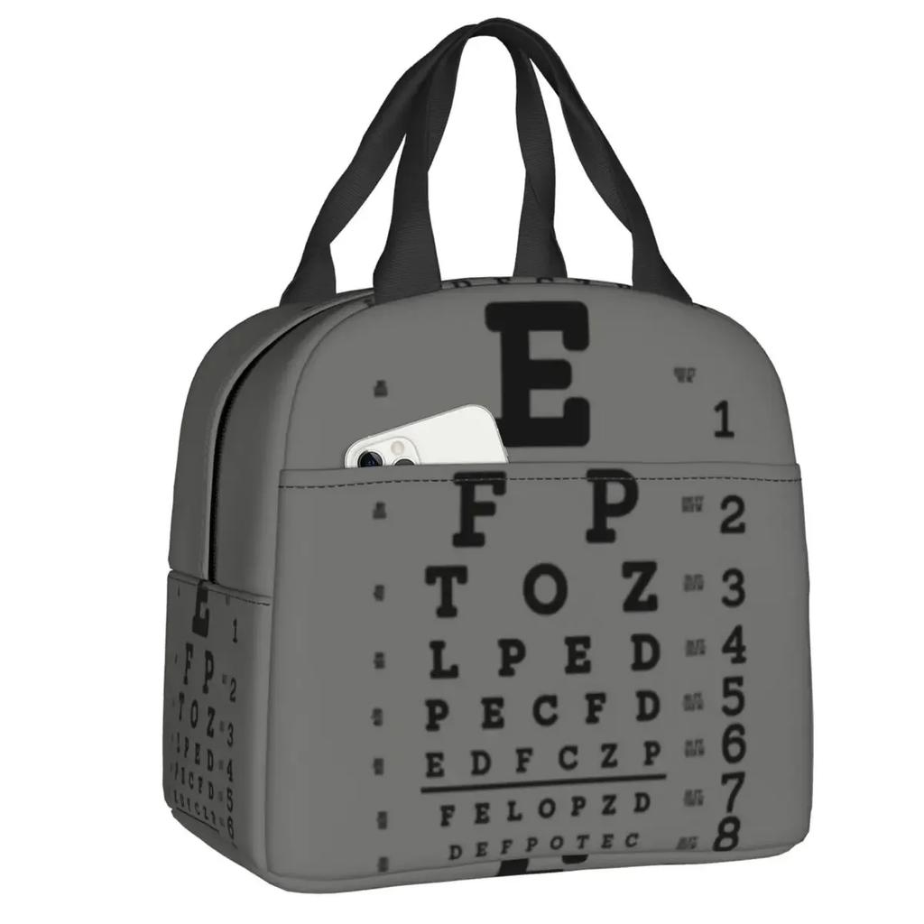 Eye Exam Insulated Lunch Bags for Women Kids Caring for The Eyes Optometrist Optician Portable Thermal Cooler Bento Box School