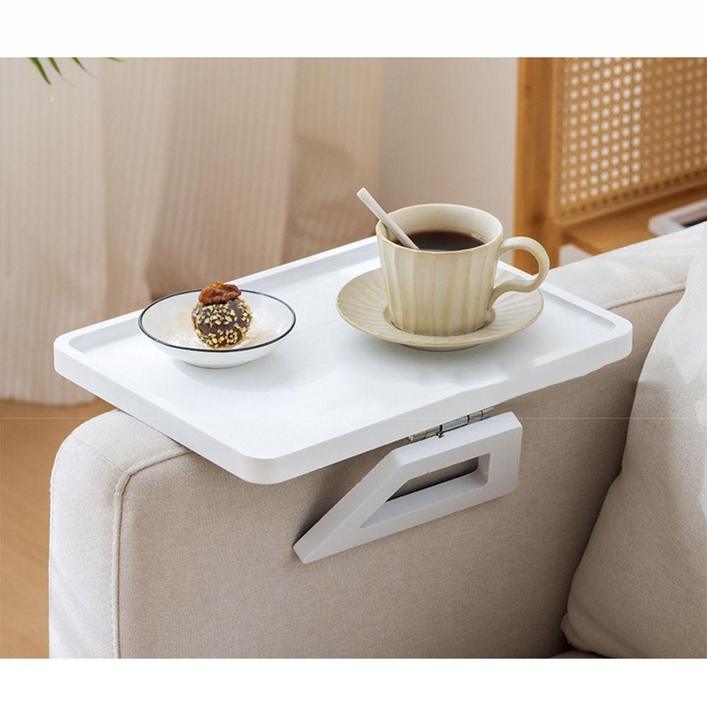 Space Saving Wooden Folding Sofa Table Clip-On Anti-slip Couch Arm Side Holder Convenient Sturdy Sofa Arm Rest Organizer