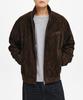 INTEMPOMOOD High-Neck Suede Jacket_Brown