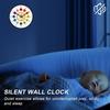 Wall Clock for Children Silent Modern Learning Clock 12 Inch Non-Ticking Design for Boys Girls Bedroom Kitchen Living Room