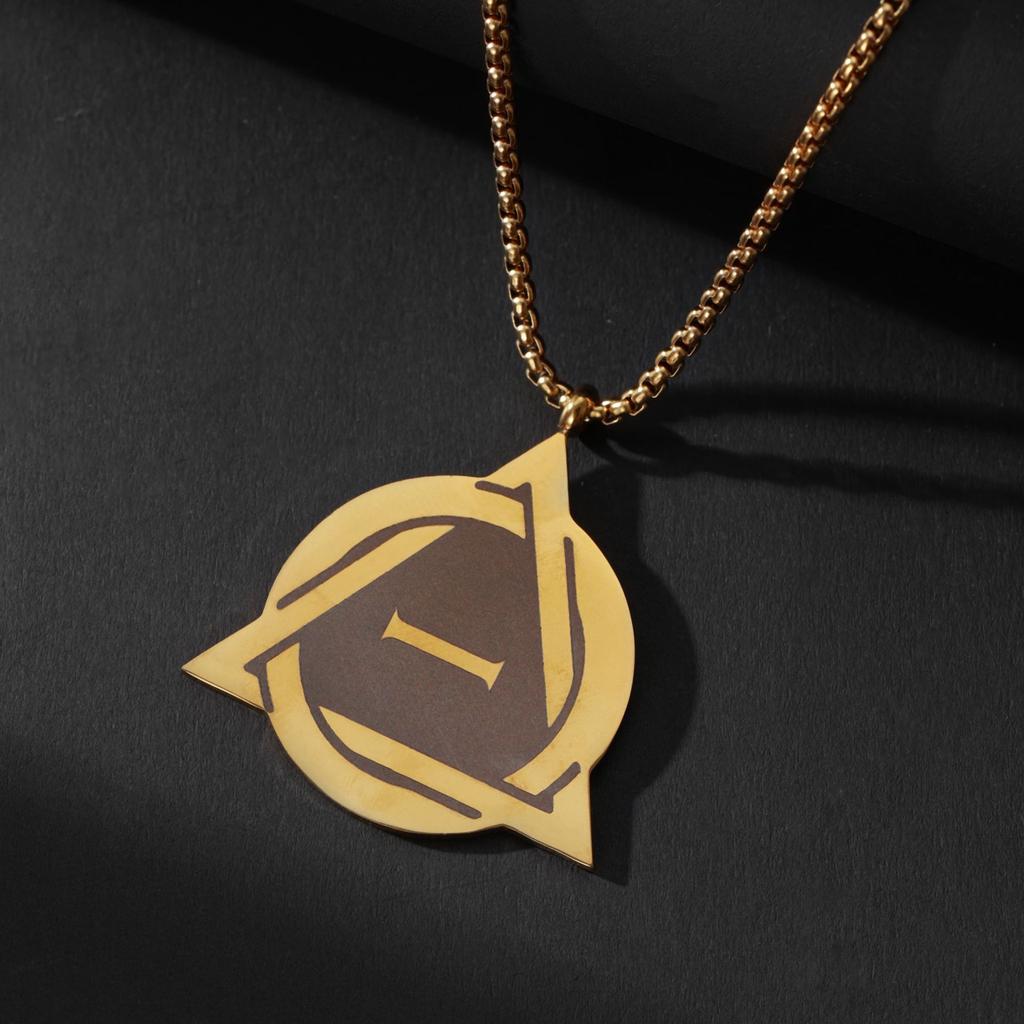Stylish Triangular Special Symbol Leather Cord Pendant Necklace