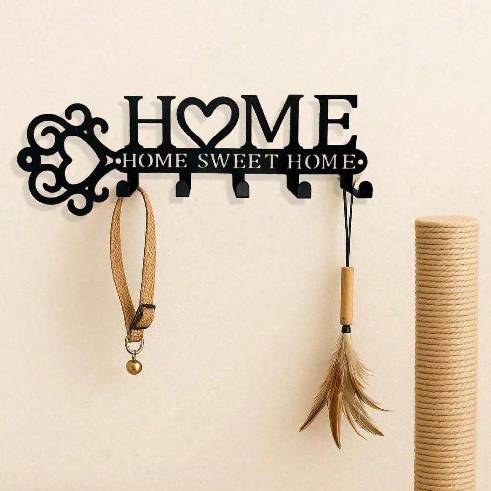 Wrought Iron Wall Hooks Heavy Duty Coat Rack Space Saving Towel Holder Home Decor Entryway Hallway Bathroom Apartment Organizer