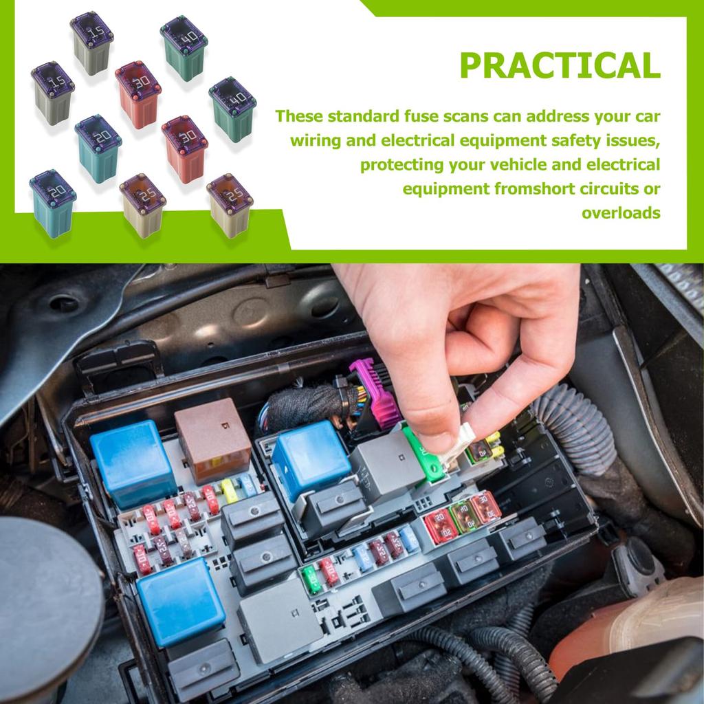 15A 20A 25A 30A 40A 32V FMM MCASE Micro Cartridge Fuses Low-Profile Fuses Kit(Pack of 10pcs)