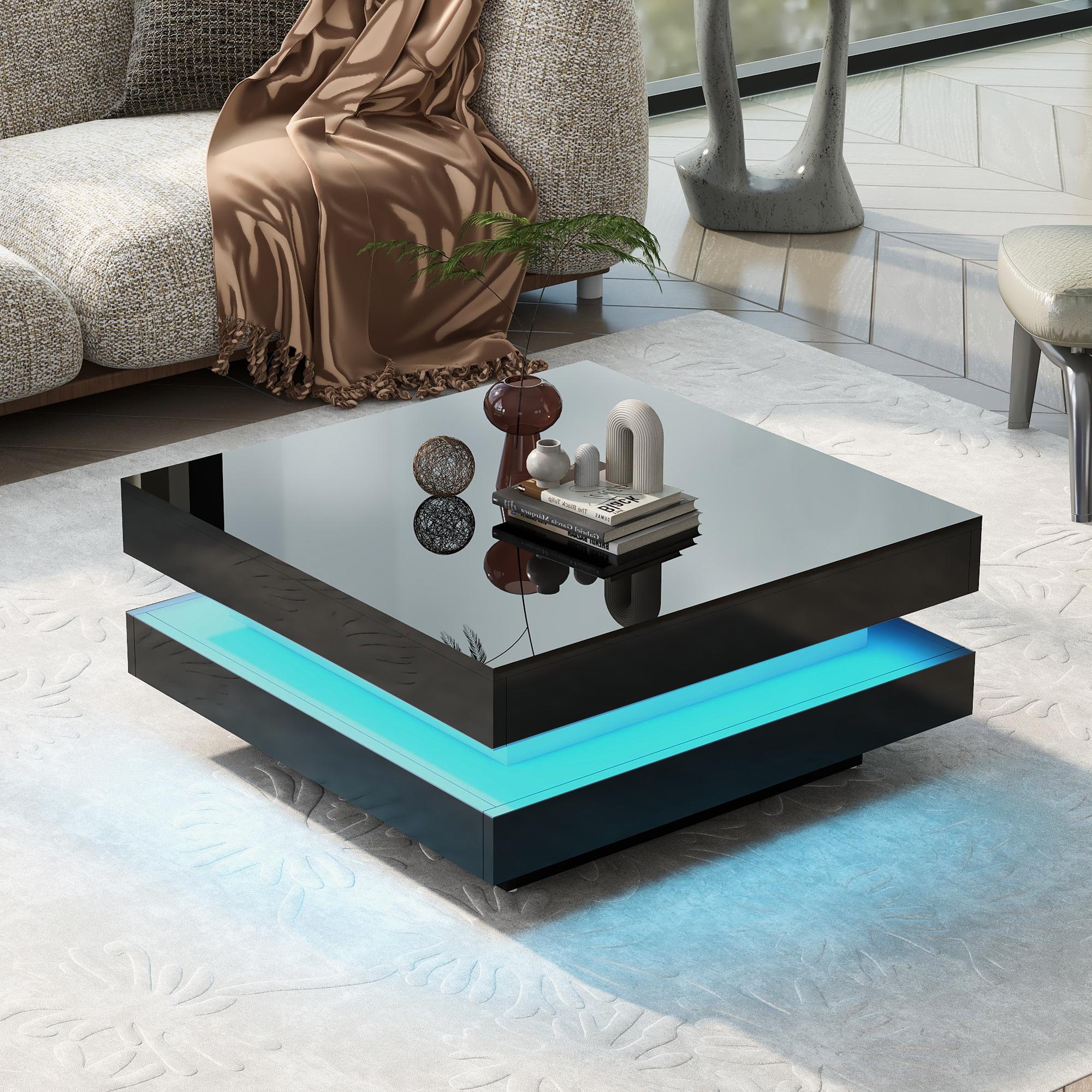 Square Coffee Table in Black -