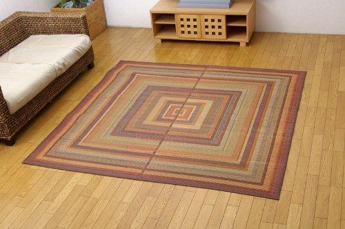 IKEHIKO Igusa Rug, Made In Japan, Triple-Weave, DX Gradient, Brown, Approx. 191 X 191 Cm, with Backing #1709170