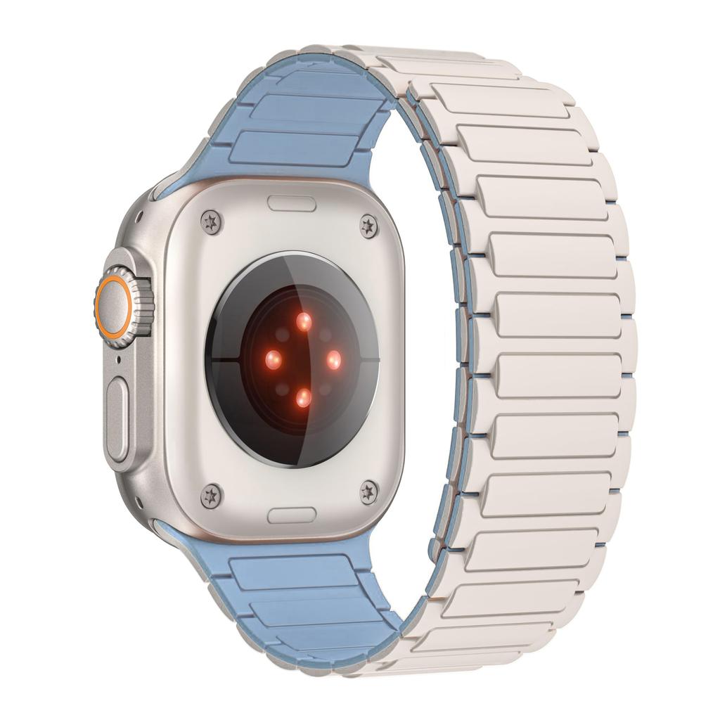 Magnetic Silicone Strap for Apple Watch Bands ultra 2 3 49mm 44mm 40mm 45mm 41mm 46mm correa Bracelet iWatch Series 11 10 9 8 Se