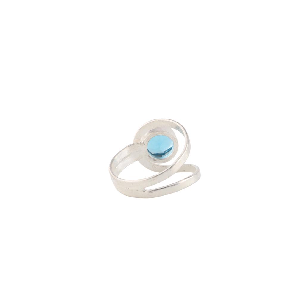 Swiss Blue Topaz Gemstone 925 Sterling Silver Jewelry Handmade Women Gift Ring RR-68-3