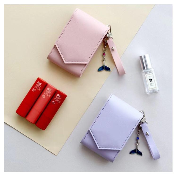 RTS Makeup Lipstick Case Pu Leather Lipstick Pouch With Mirror, Wristlet Cosmetic Bag with Keychain, Holds up to 3 Lipsticks