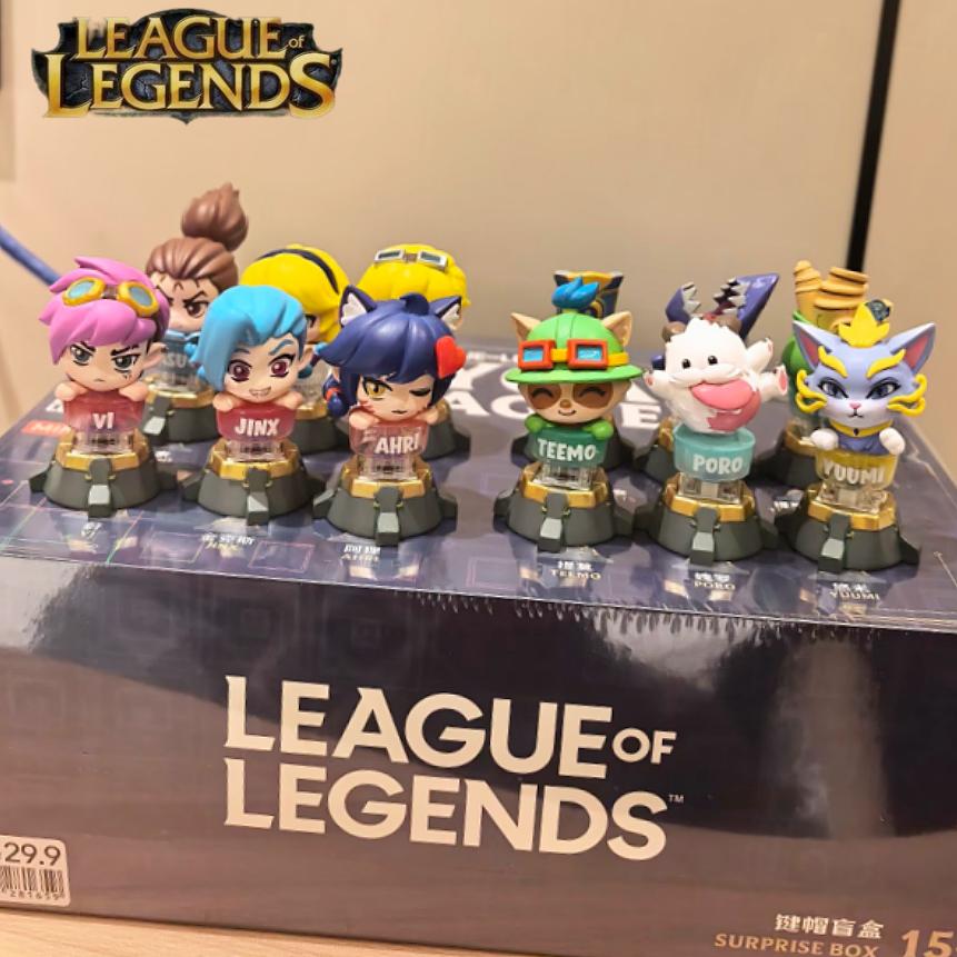 Miniso Official League Of Legends Lol Keycap Blind Box Collectible Figurine Desktop Ornament Gaming Peripheral For Game Lovers