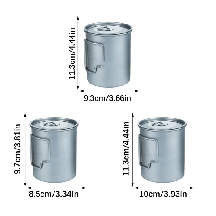 Light Weight Coffee Cup Portable Outdoor Water Cup with Foldable Handle Camping Mug For Hiking Camping Drinkware