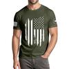 Menns moteriktige avslappede Independence Day trykte t-skjorte med rund hals og korte ermer
