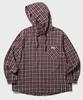 Wv Project Bay Oversized Check Hoodie Burgundy Jils7771