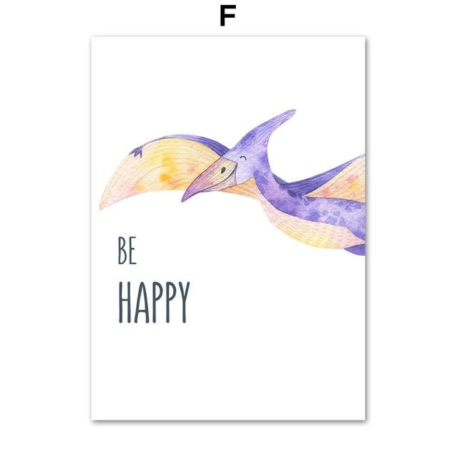 Dinozaur Stegosaurus Triceratops, artă de perete, pictură pe pânză, postere și imprimeuri nordice, imagini de perete, decorațiuni pentru camera de copii pentru copii