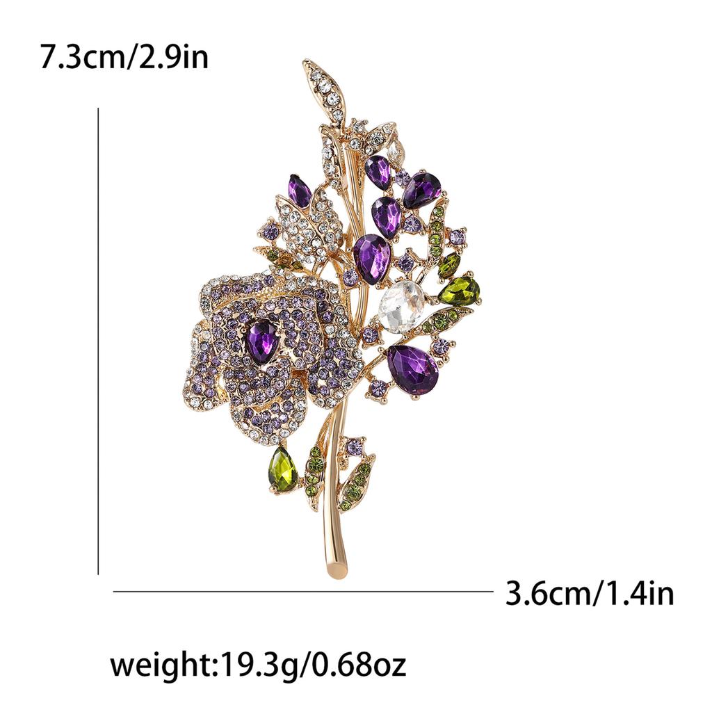 Broche Bouquet de Roses en Alliage de Haute Qualité pour l'Industrie Lourde et Strass, Broche Élégante pour Vêtements de Femme, Bijou Épingle