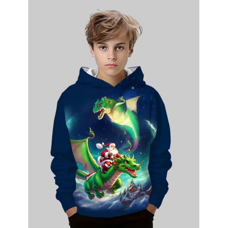 Christmas Hoodies for Kids Sweatshirts New Year Fashion Sweatshirts Casual Streetwear Santa Claus Kids Clothes Children Top