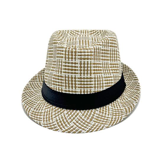 Retro British Style Jazz Hat, Woven Short-Brimmed Straw Hat, Sun Protection Hat for Spring Summer Outdoor Activities