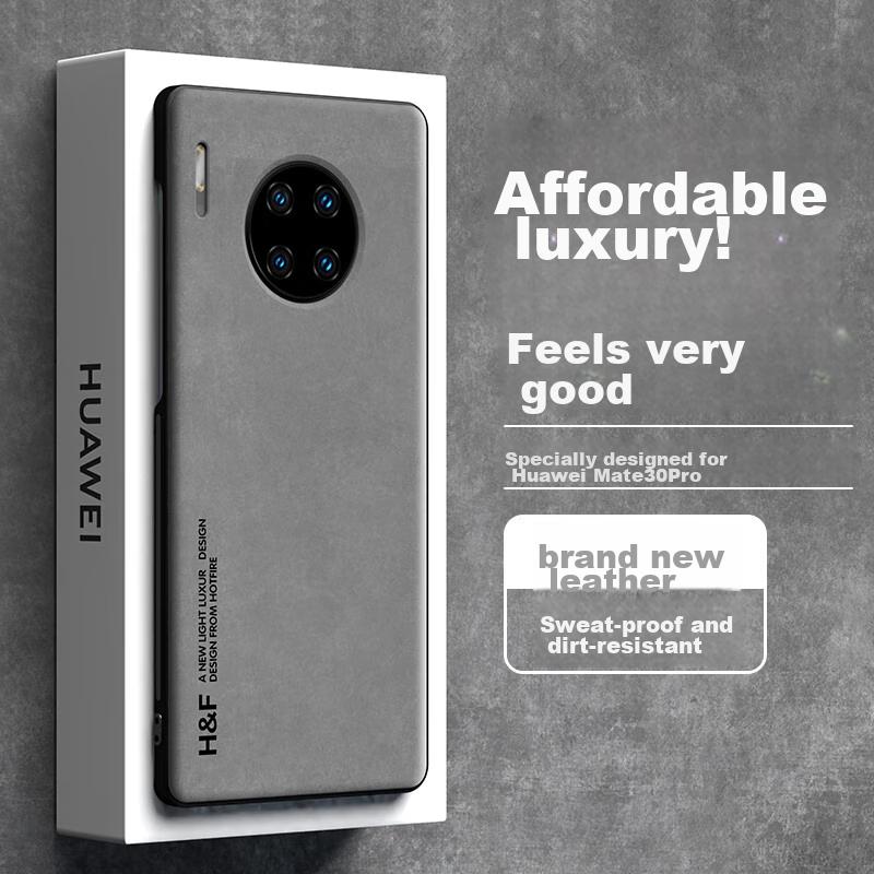 Huawei Mate30 Pro Phone Case, Huawei Mate30 Pro with Upgraded Skin-Like Lambskin, Frosted Lens Protection, Full Coverage, Silicone - Smoke Gray