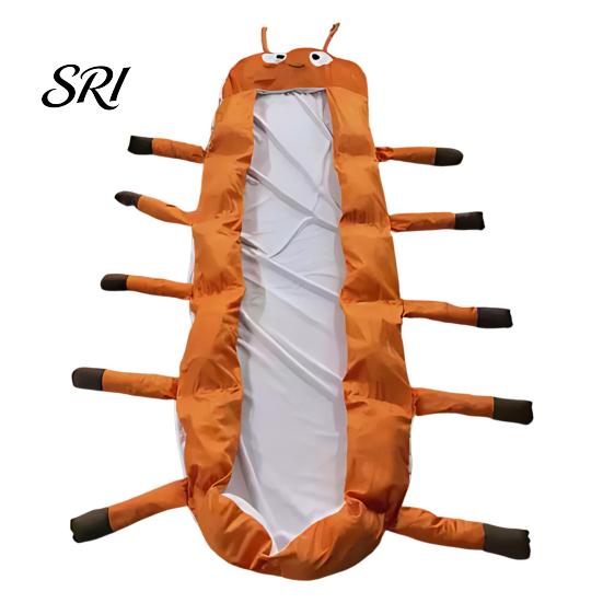Indoor Lounging Bag Hugging Caterpillar Sleeping Padded Plush Cocoon Full Cuddle Body Lounger Cozy Reading Nest Nap for Adults C