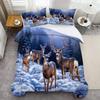 Deers 3D Cartoon Printed Bedding Linen Set Elegant Luxury Home Textiles Duvet Cover set Soft Comfortable Quilt Cover Pillowcases