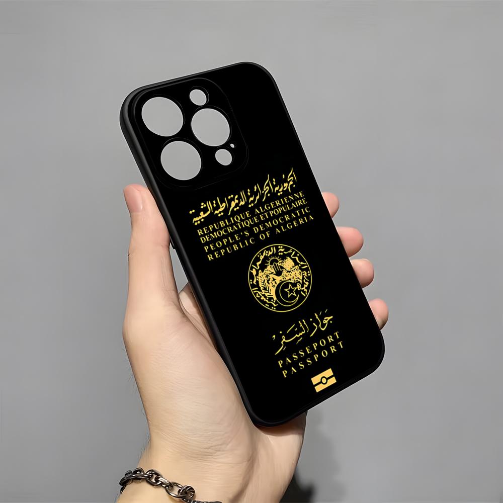 Algeria Passport Phone Case For IPhone 17 Pro Max 16 15 14 Pro Max 13 11 X Xs Xr 8 7Plus Silicone Cover