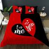 3D Valentine's Day Duvet Cover 2/3 Pieces Romantic Love Bedding Set AU/DE/EU Full Size Luxury Duvet Cover Polyester Soft Couple Cover