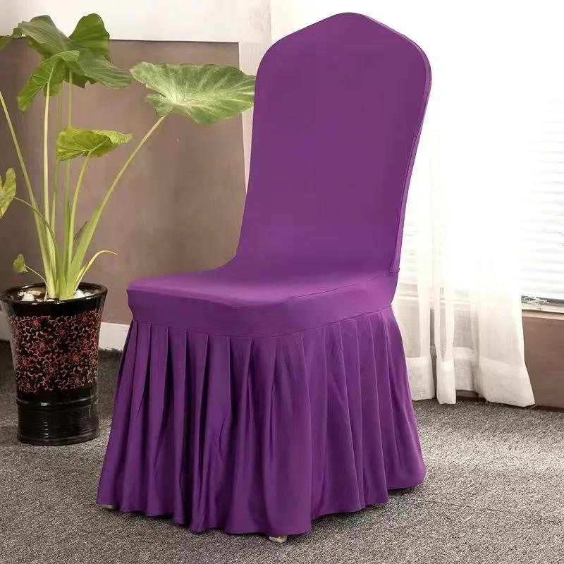 Universal All-inclusive Chair Cover Household One-piece Chair Cover Solid Color Skirt Elastic Chair Cover Hotel Generalv