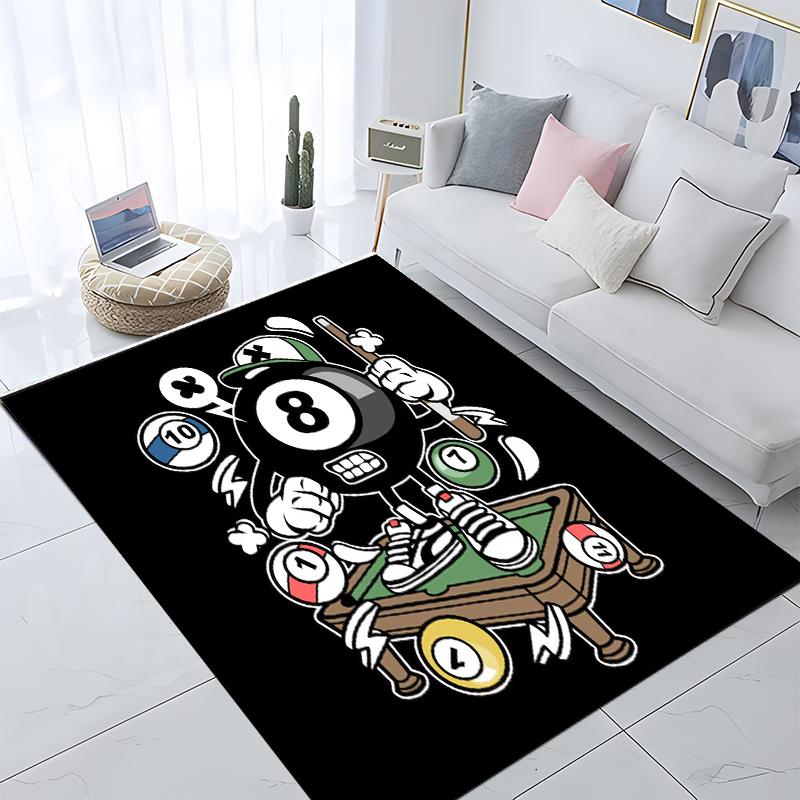 

Black And White 8 Ball Printed Carpet Non-slip Multi Function carpet Living Room Rugs Entrance Floor mat Home Hallway Decor 40cmx60cm