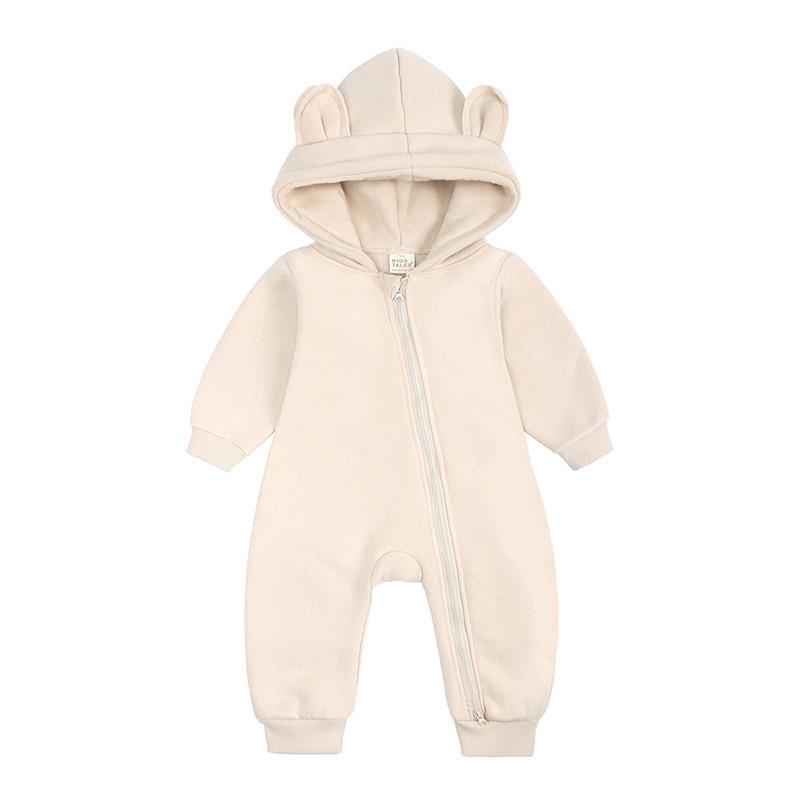 Baby Boys Girls Clothes Long Sleeve Rompers Solid Hoodies Bear Jumpsuit Costume Infant Onesies Bodysuit Newborn