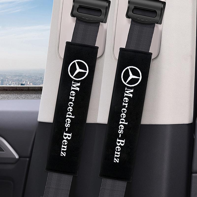 DAR4 2Pcs Car Seat Belt Pad Safety Belt Shoulder Cover Protection For Mercedes Benz W210 W211 W212 W221 W222 A C E G S R CLS CLA CLK