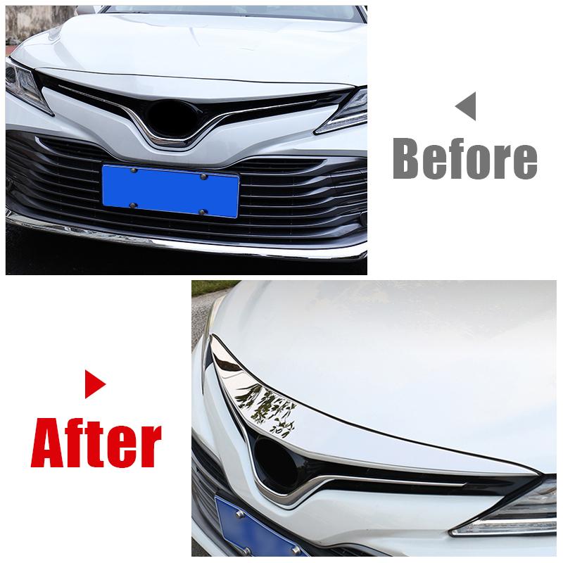 For Toyota Camry XV70 LE XLE 2018      Car Front Hood Bonnet Grill Grille Bumper Lip Molding Mesh Trim Cover
