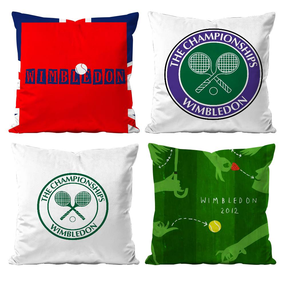 Hot W-Wimbledon ChampionshipS Pillow Case Anti-dustmite Pillowcase Invisible zipper silky short plush Sofa cushion cover