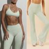 Yoga suit, sexy neck bra, beautiful back, women's bell pants, sports running fitness yoga suit