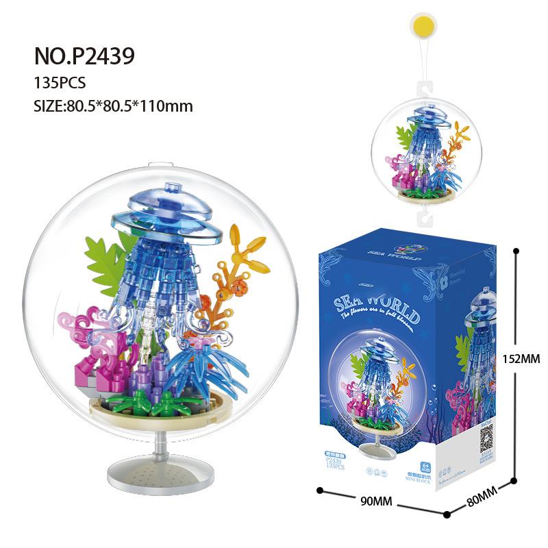 Boys Adult Toys Marine Animals Bricks Construction Set Fish Model Micro Building Blocks 3d Mini Block Home Decoration Toys Gifts