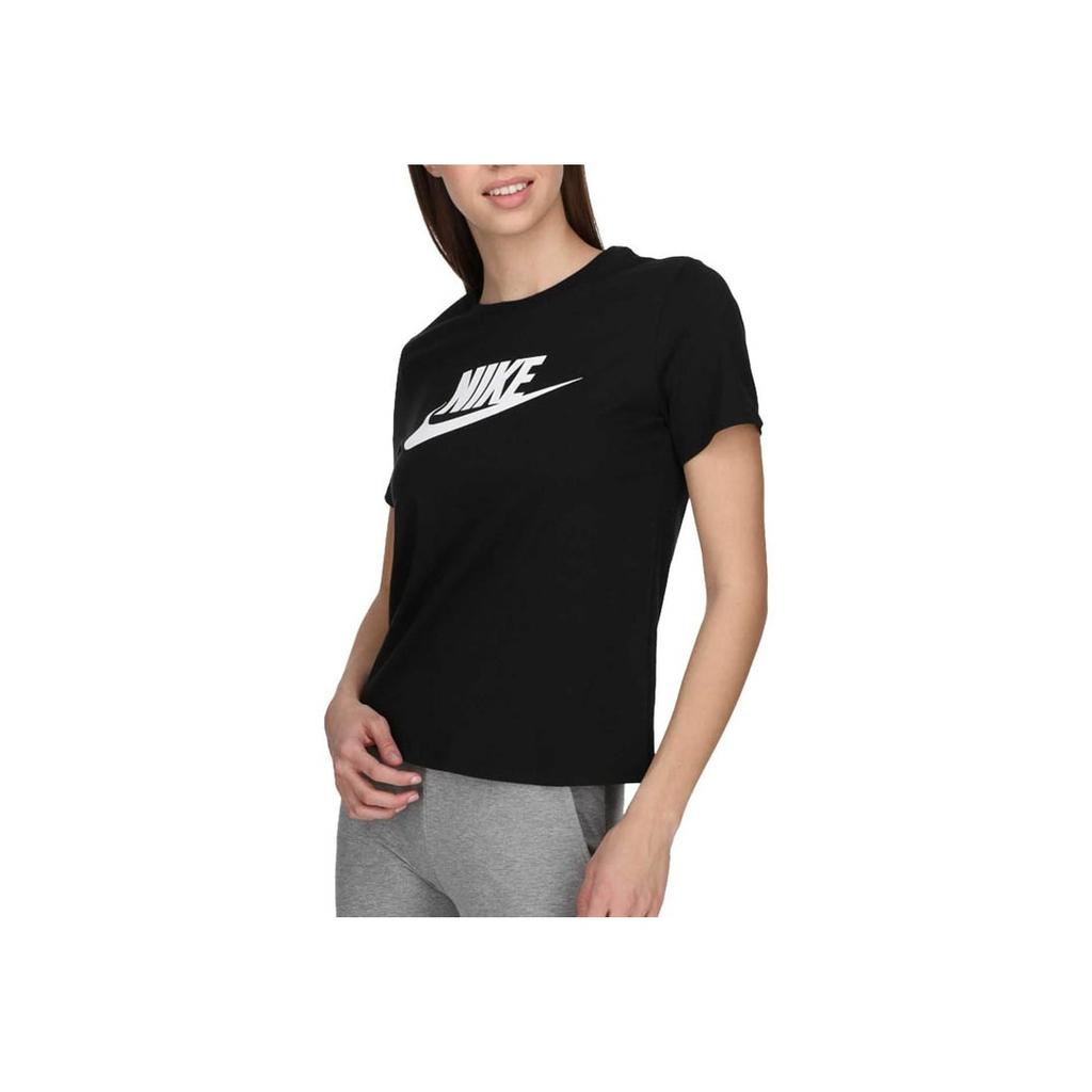 Nike Air Logo Print Loose Knit Sports Short Sleeve T-Shirt Women Tops Black DB3841-010