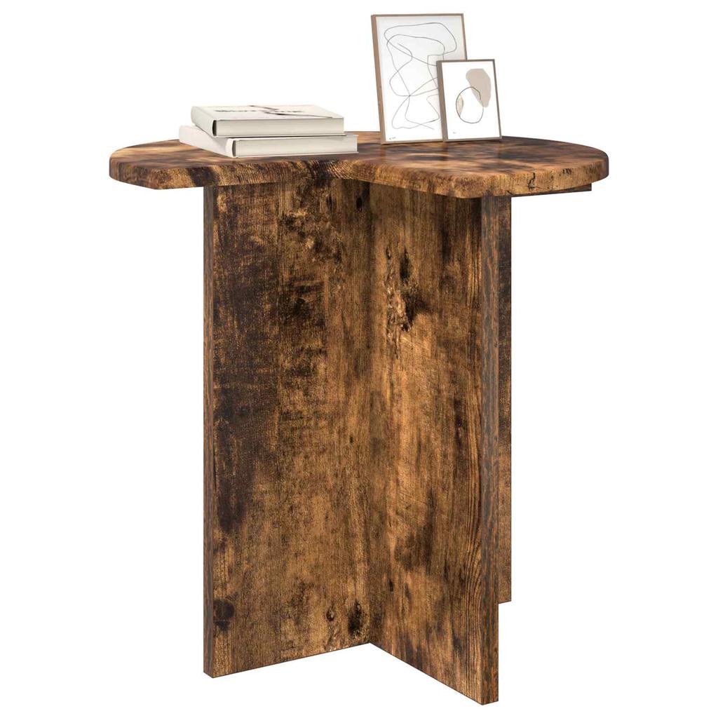 Side Table Smoked Oak Ø 39 X 38 Cm Wood Based Material