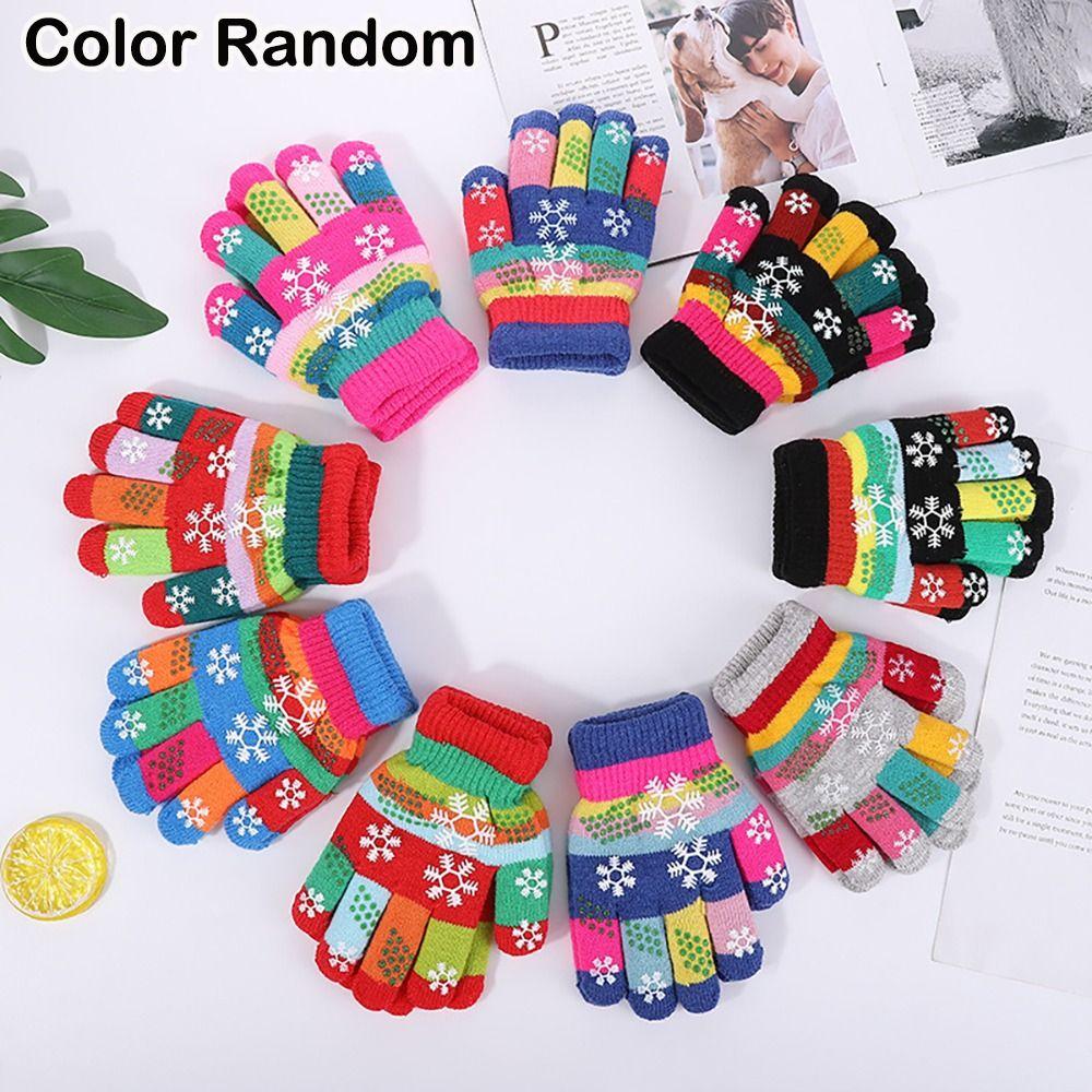 

Knitted Kids Gloves Thick Mitten Cartoon Winter Warm Boys Girls