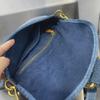 2024 Spring/Summer Women's Retro Blue Denim Shoulder Bag